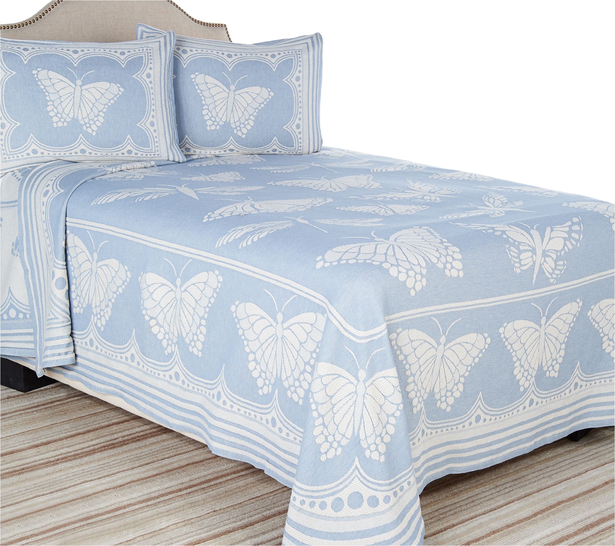 cotton jacquard butterfly bedspread qvc