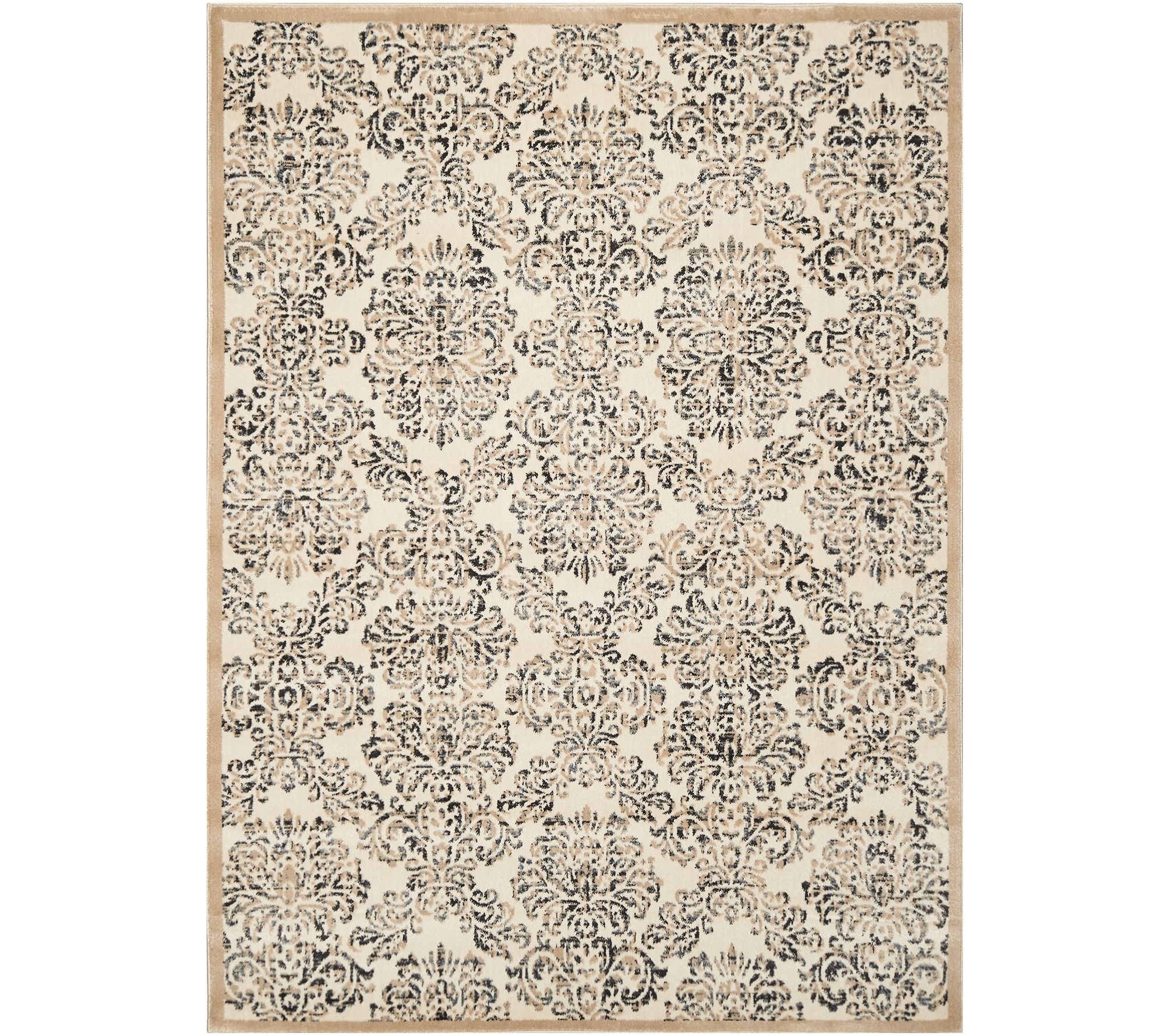 home decor 5 x7 vintage damask area rug page 1 qvc com