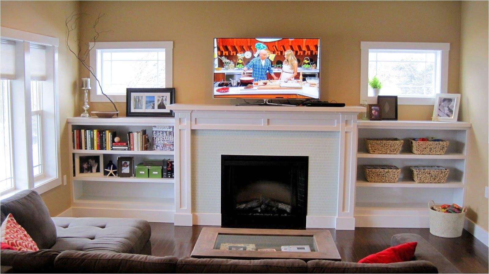 craftsman low fireplace with built in bookshelves craftsman living room fireplace with built in shelves white jpg