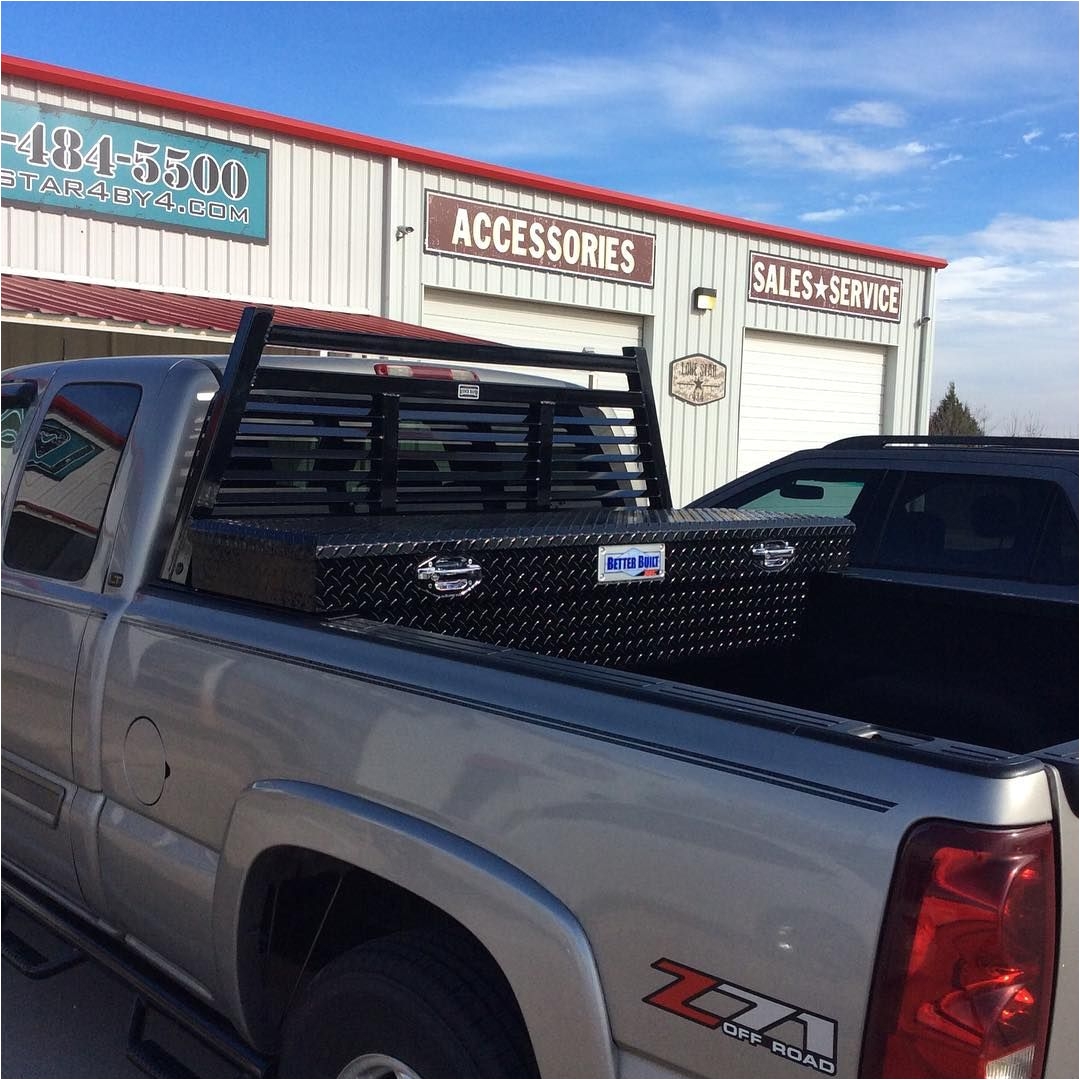 installed ranch hand louverd headache rack and better built black tool box headacherack toolbox follow lonestar4x4