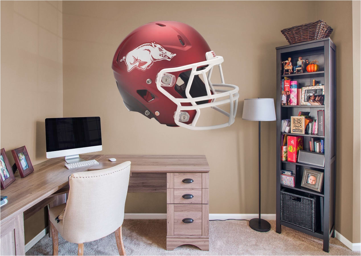 arkansas razorbacks red helmet fathead wall decal