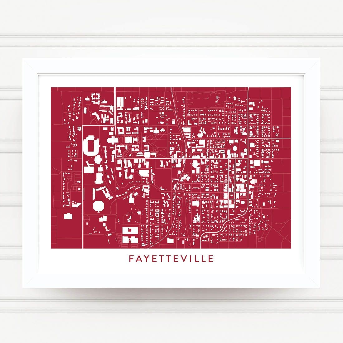 fayetteville arkansas map print home decor office decor art poster wall