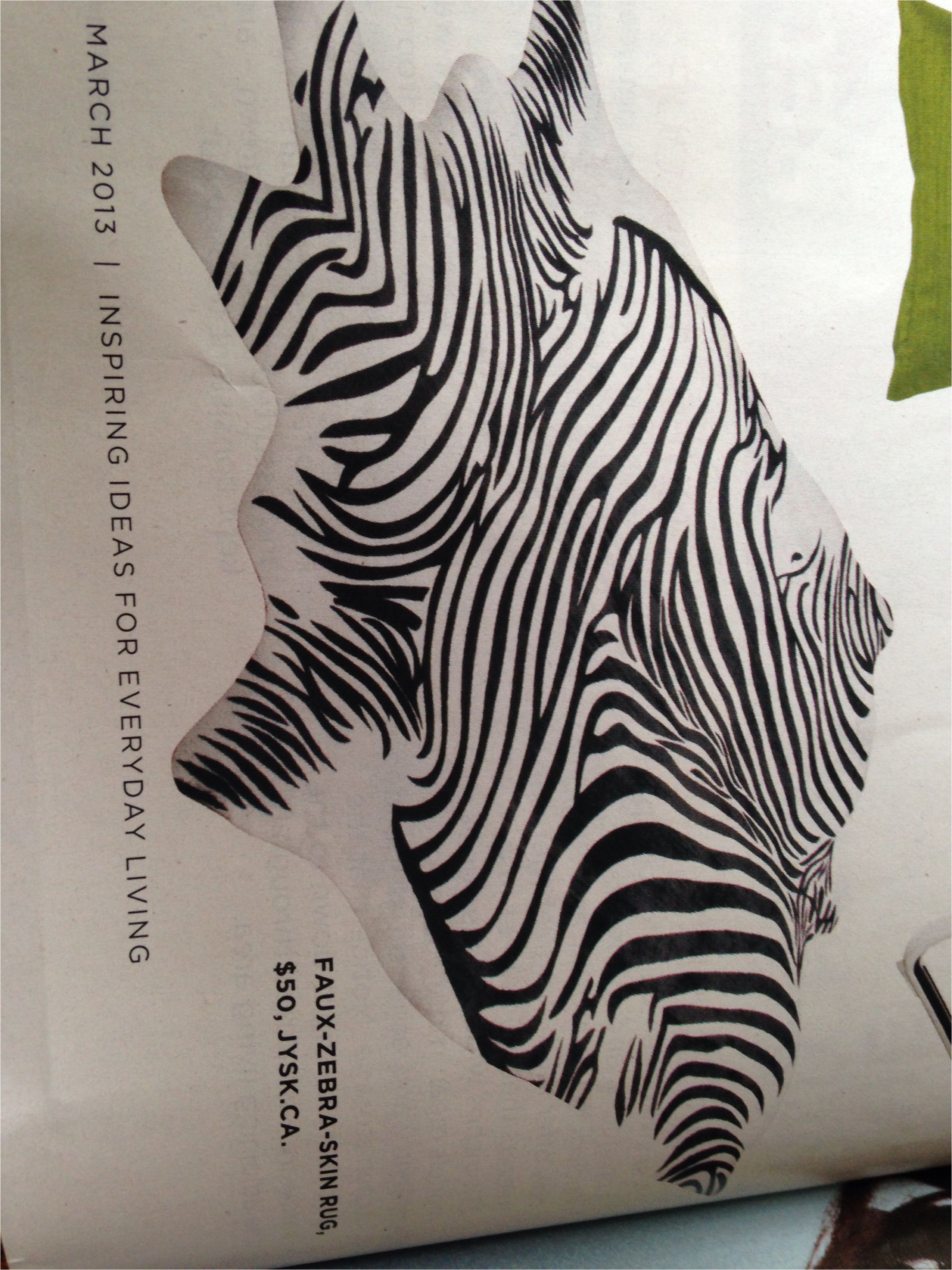 jysk zebra rug