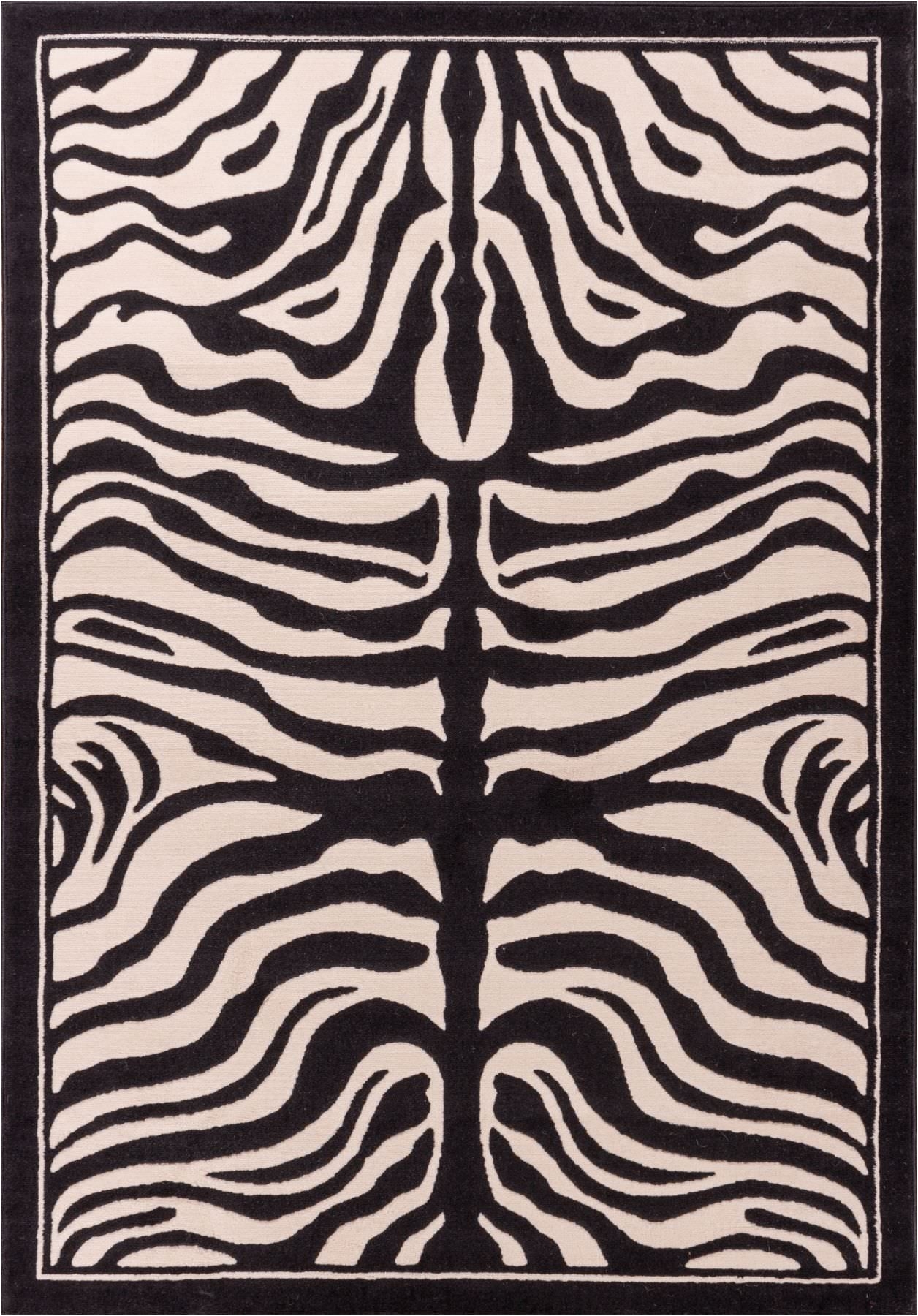 timeless zebra black and beige carving animal area rug
