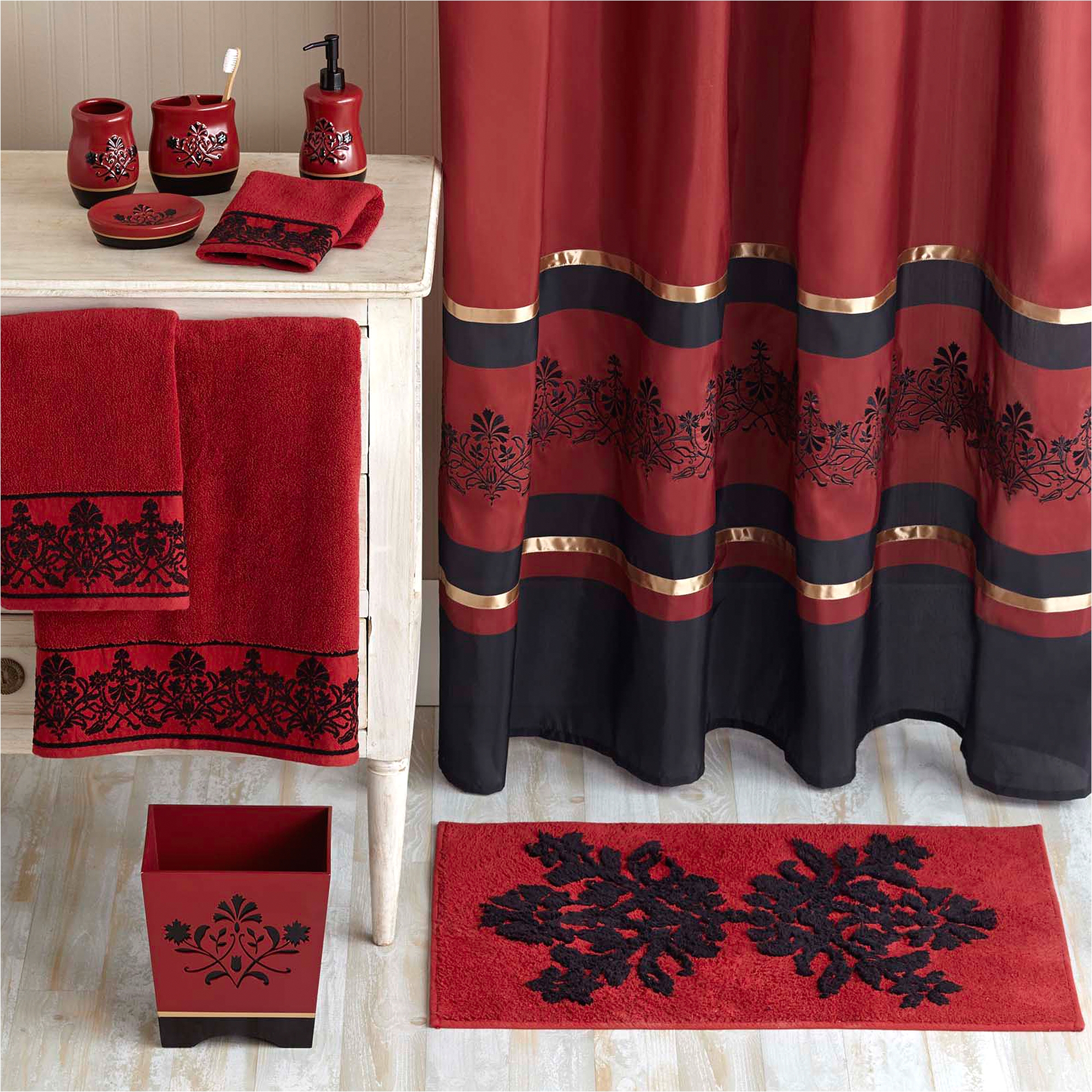 better homes and gardens scroll shower curtain and hook set