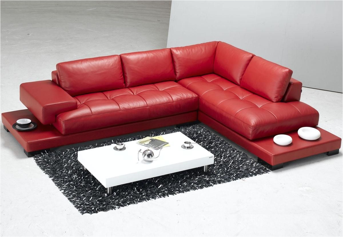 tosh furniture modern red leather sectional sofa rsf