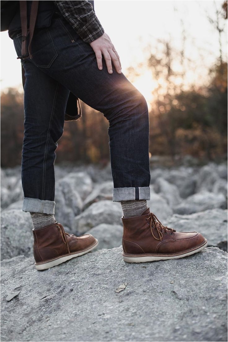 the bitter winter weather calls for a pit of rugged stylish red wing moc toe