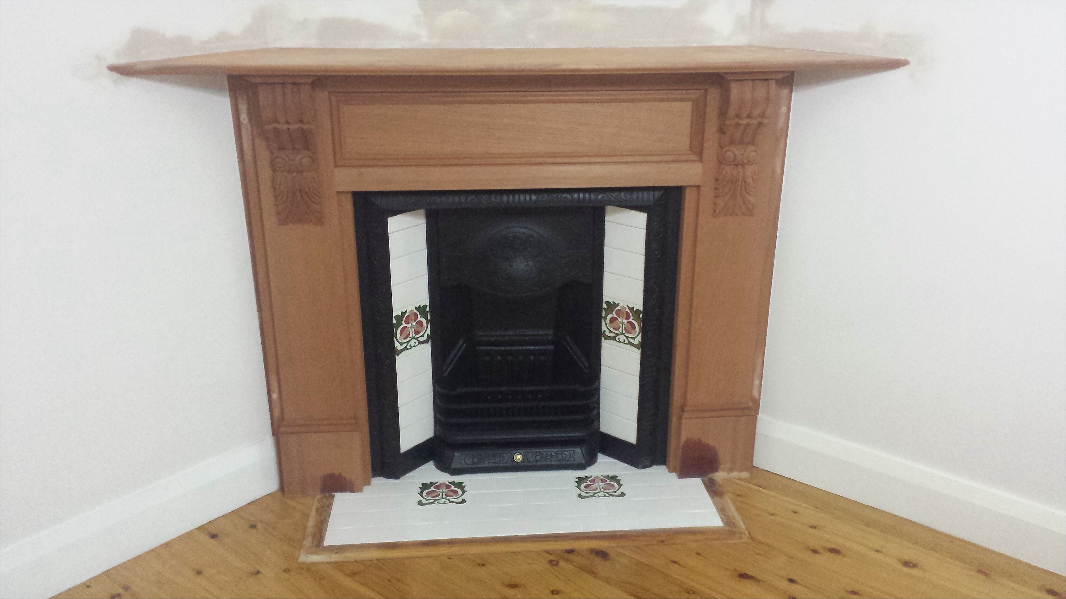 new cedar inlay mantle refurbished cast iron edwardian insert retiled hearth for ahmed zrelea in lakemba sydney in may 2014