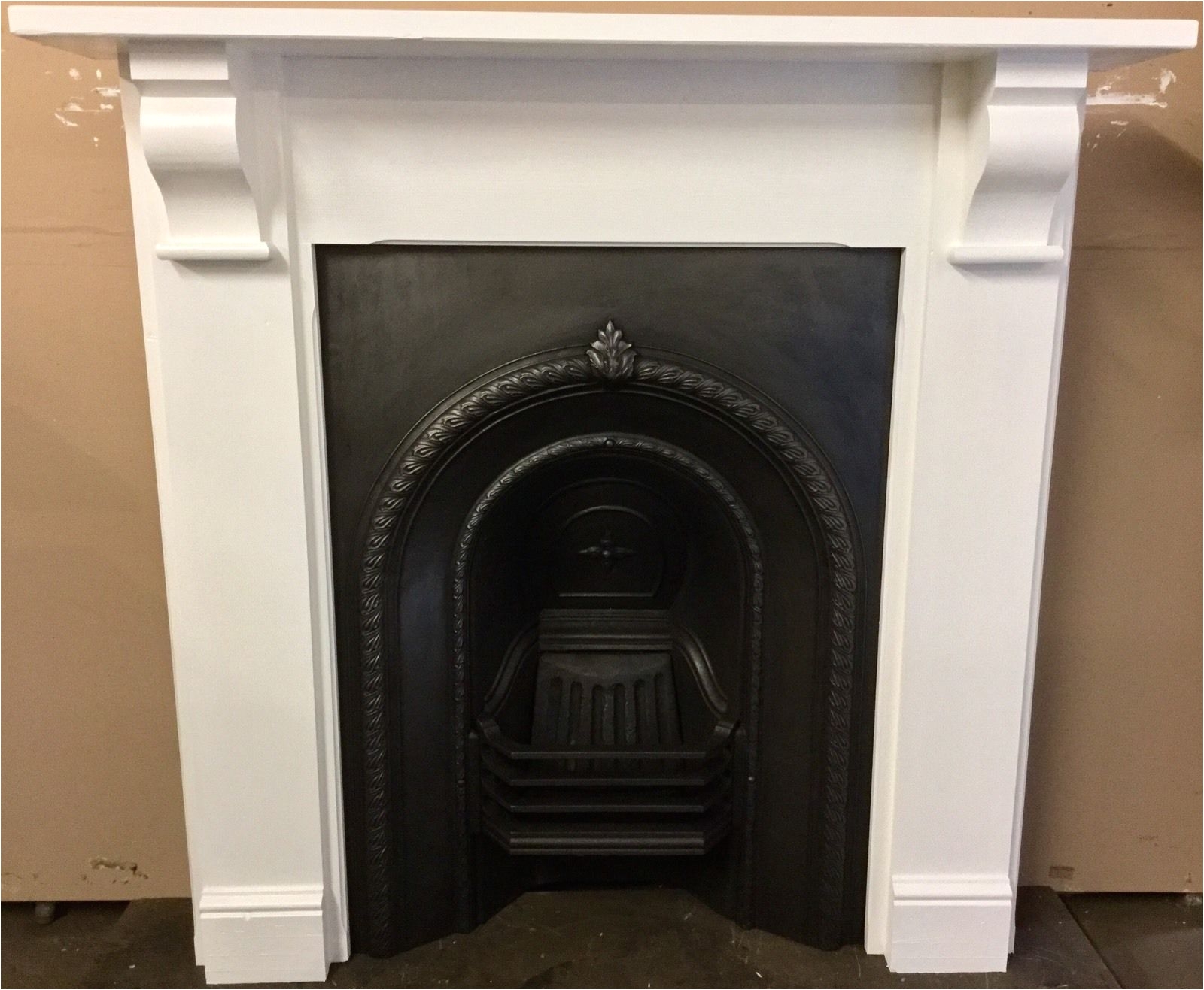 original victorian cast iron fireplace with painted solid wooden surround ebay