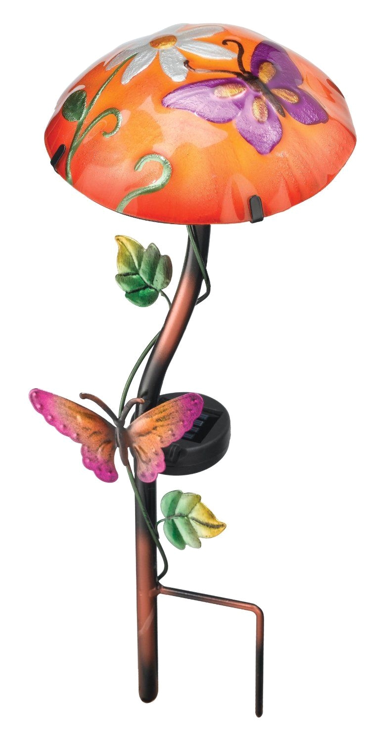 amazon com regal art gift 10341 solar mushroom garden stake butterfly