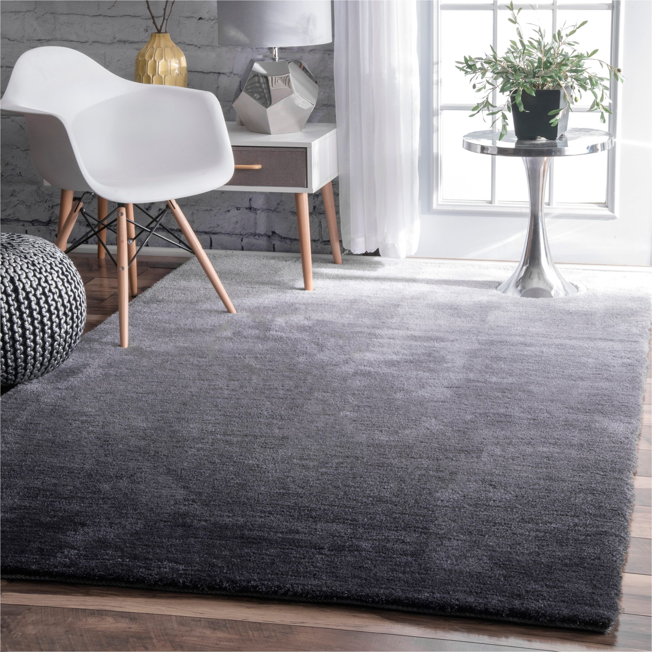 nuloom handmade soft and plush ombre grey shag rug 5 x 8 grey size 5 x 8 synthetic fiber solid