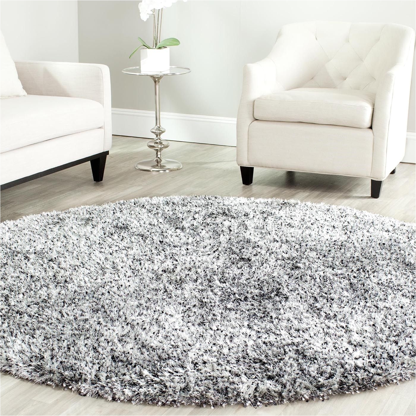 home interior reward round shaggy rugs safavieh handmade malibu shag silver polyester rug 7 ft