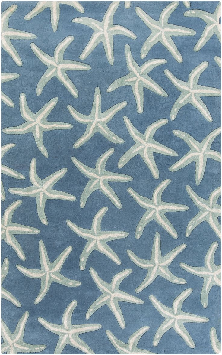 lighthouse coastal area rug blue