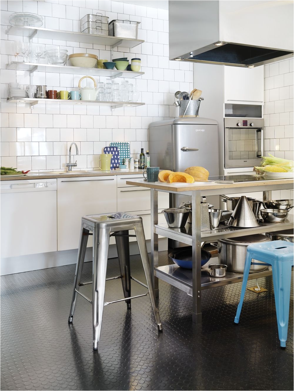 rubber flooring a industrial materials for this kitchen in sweden