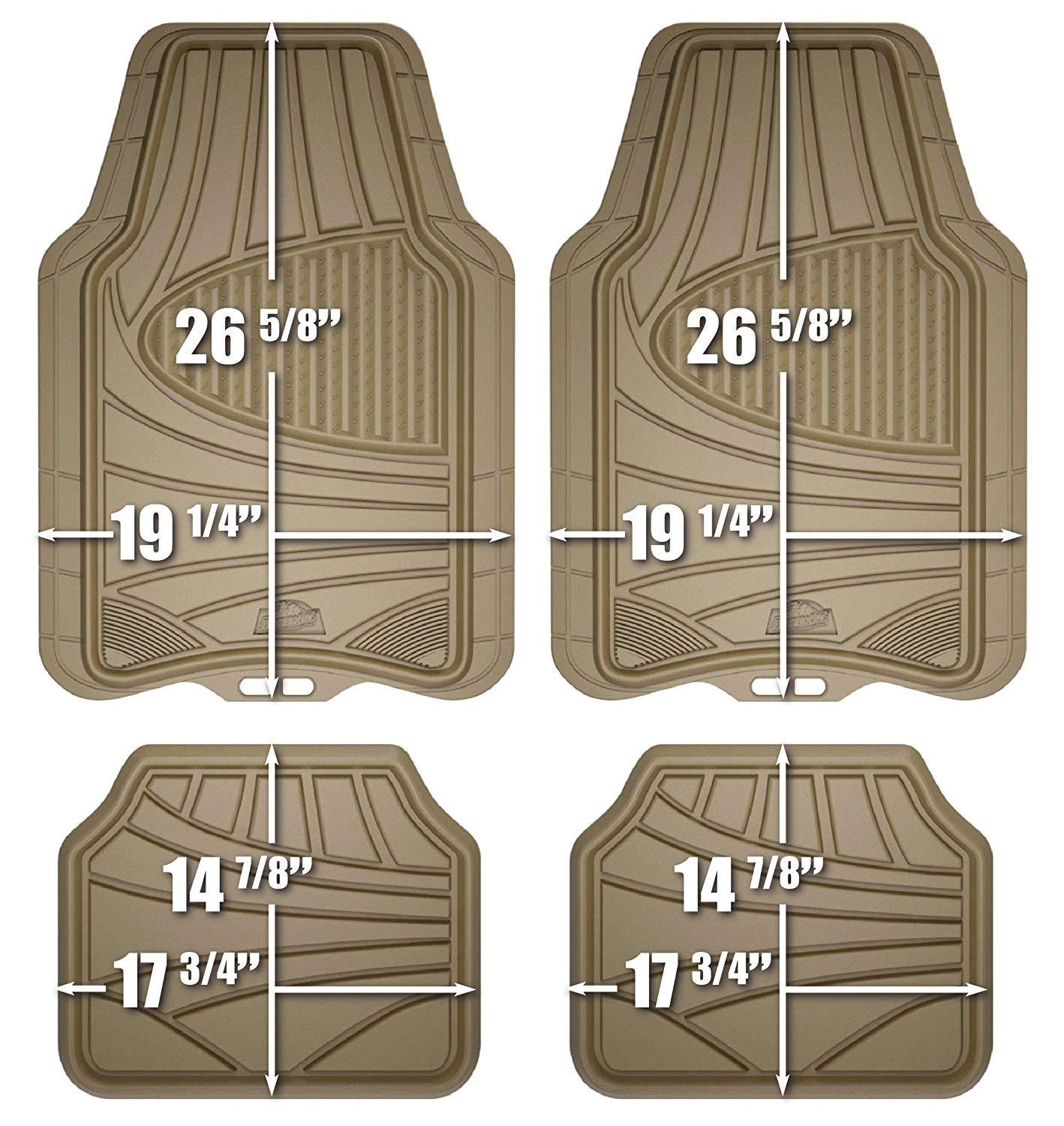 amazon com armor all 78842 4 piece tan all season rubber floor mat automotive