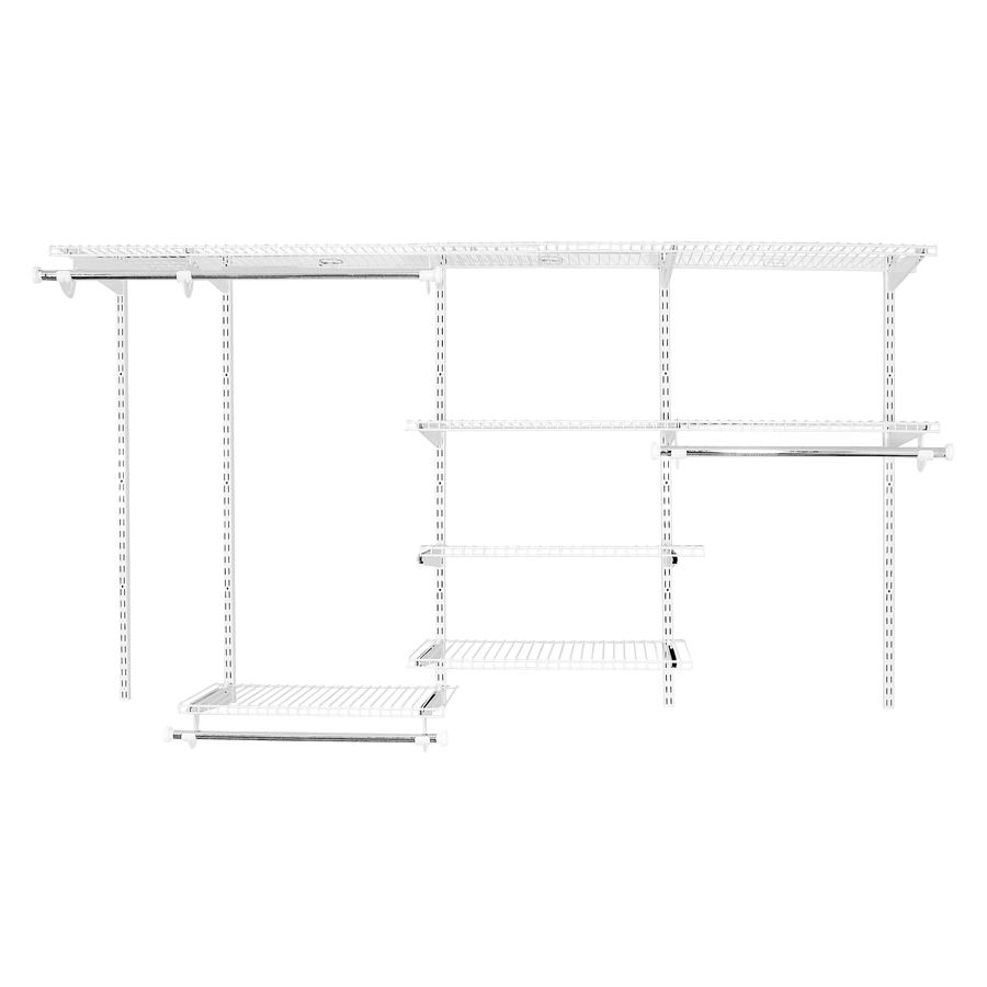 rubbermaid homefree series 4 ft to 8 ft white adjustable mount wire shelving kits