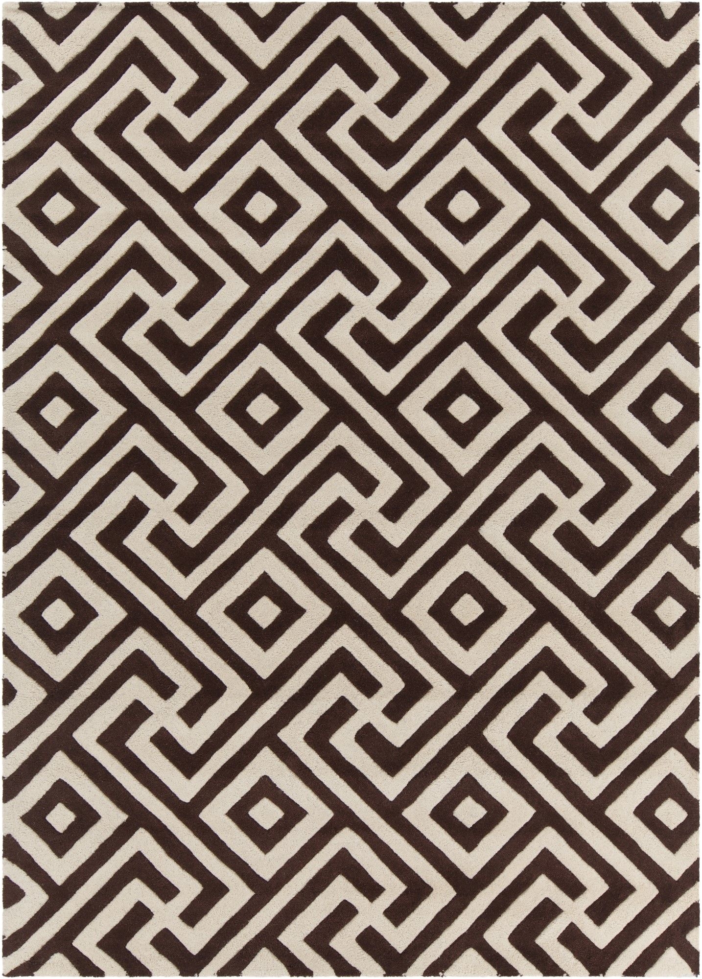 electra hand tufted rectangle contemporary brown cream area rug