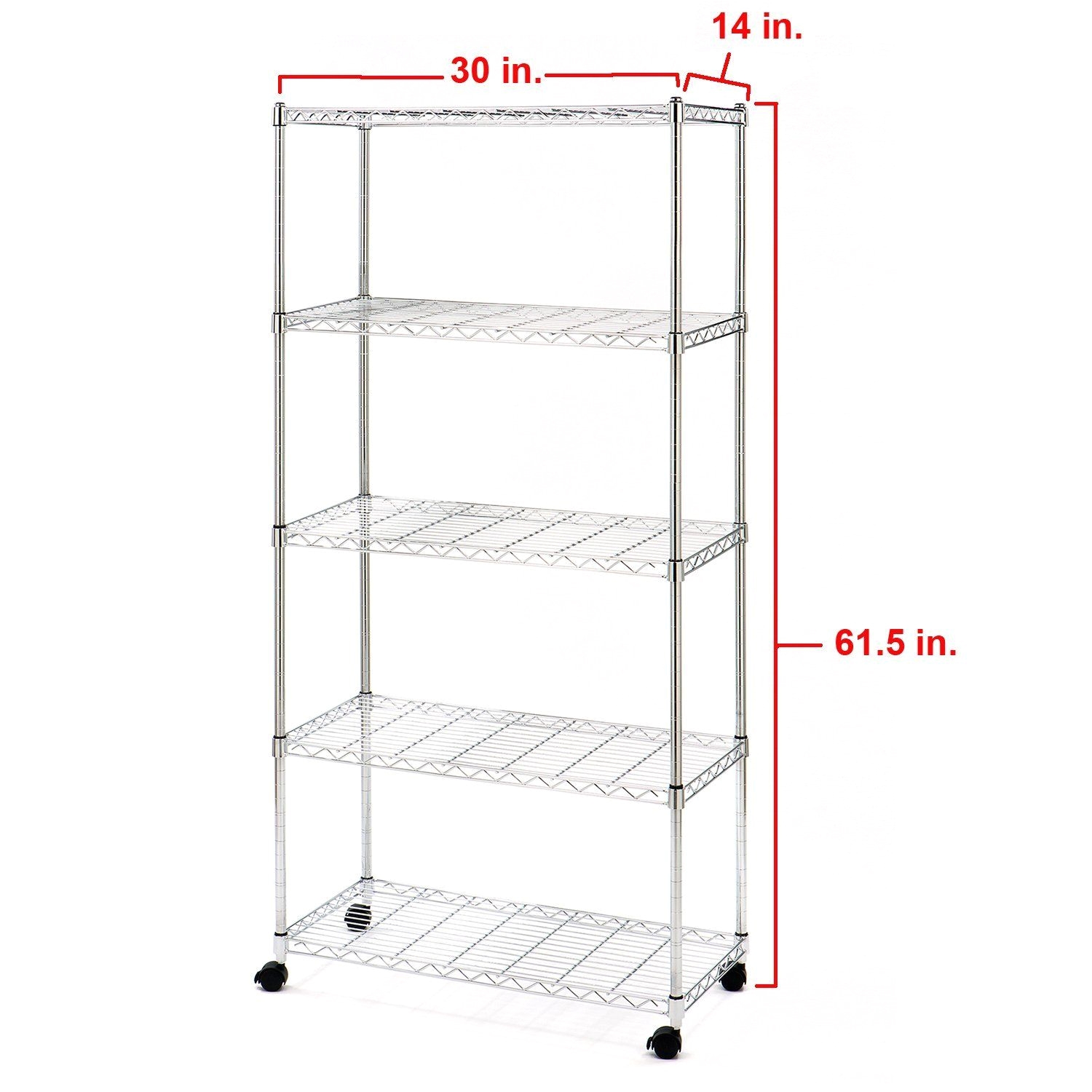 seville classics ultrazinc 5 shelf home style steel wire shelving storage rack with wheels