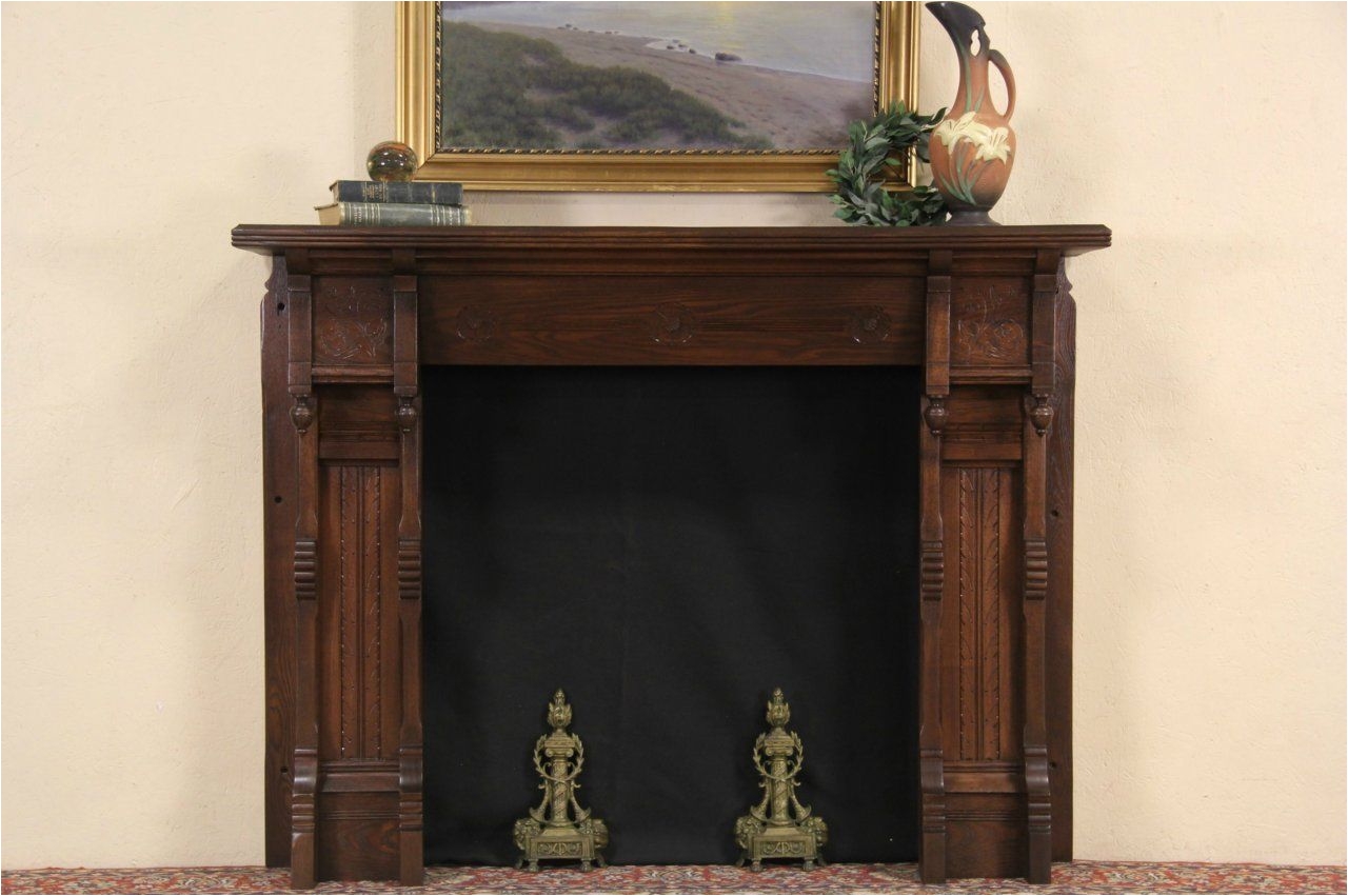 victorian eastlake oak 1880 antique salvage fireplace mantel surround ebay