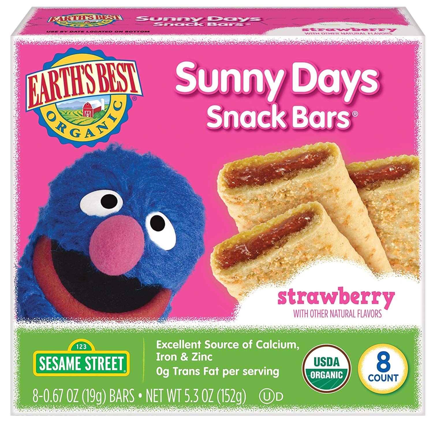 earth s best organic sunny day toddler snack bars with cereal crust made with real strawberries 8 count walmart com