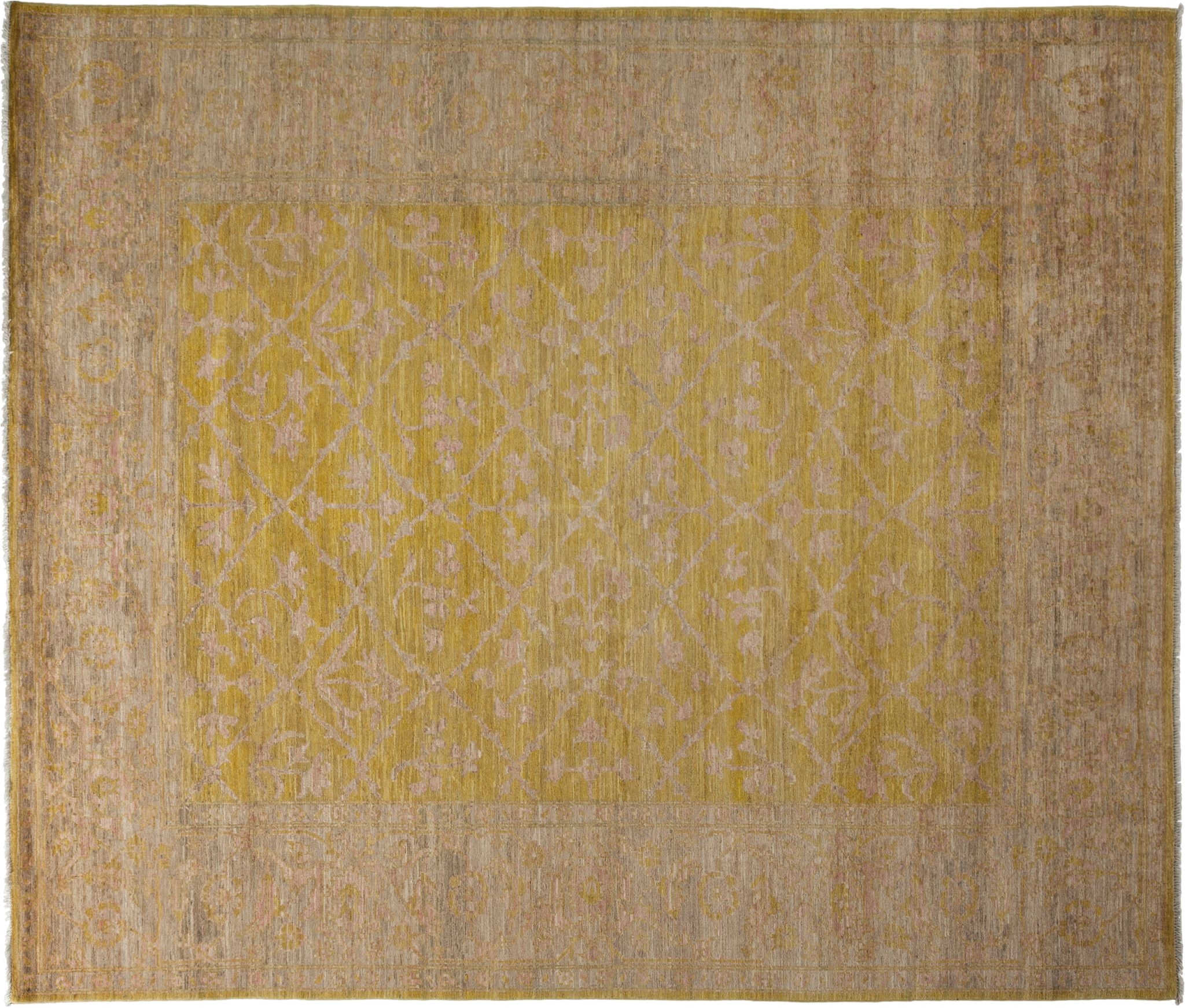 oushak oriental rug 8 x 10 yellow wool area rugs 8 4