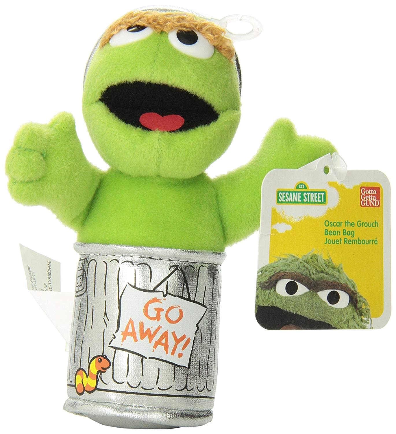 amazon com enesco sesame street 5 oscar the grouch beanbag gund plush toys games