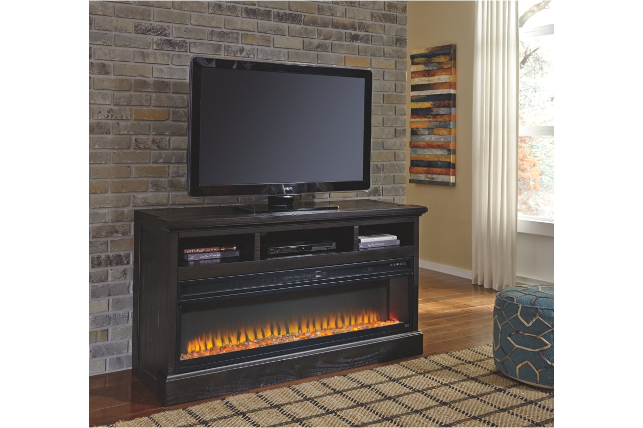 Sharlowe Entertainment Center with Wide Fireplace Insert Entertainment Accessories Electric Fireplace Insert ashley