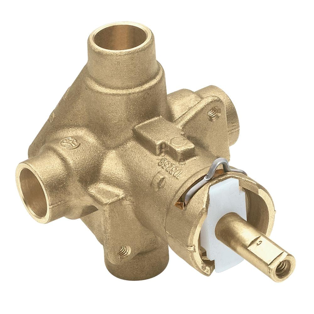 brass rough in posi temp pressure balancing cycling tub and shower valve