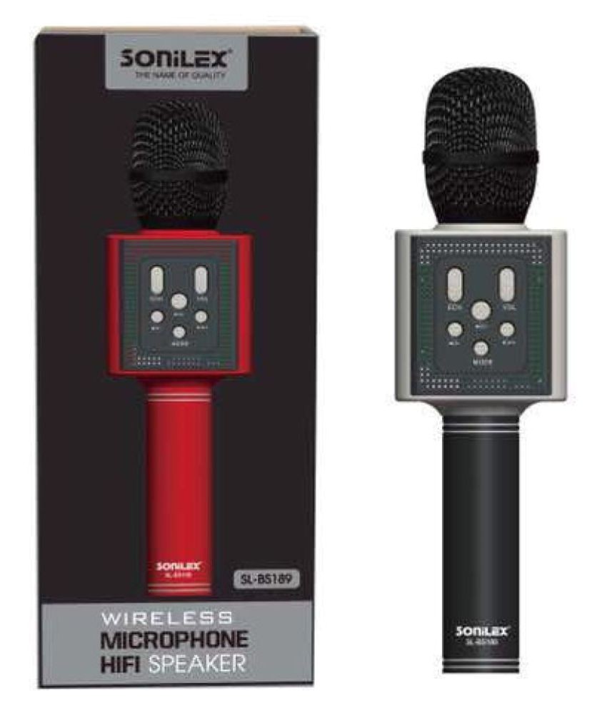 sonilex bs 189 wireless karaoke microphone cum bt speaker