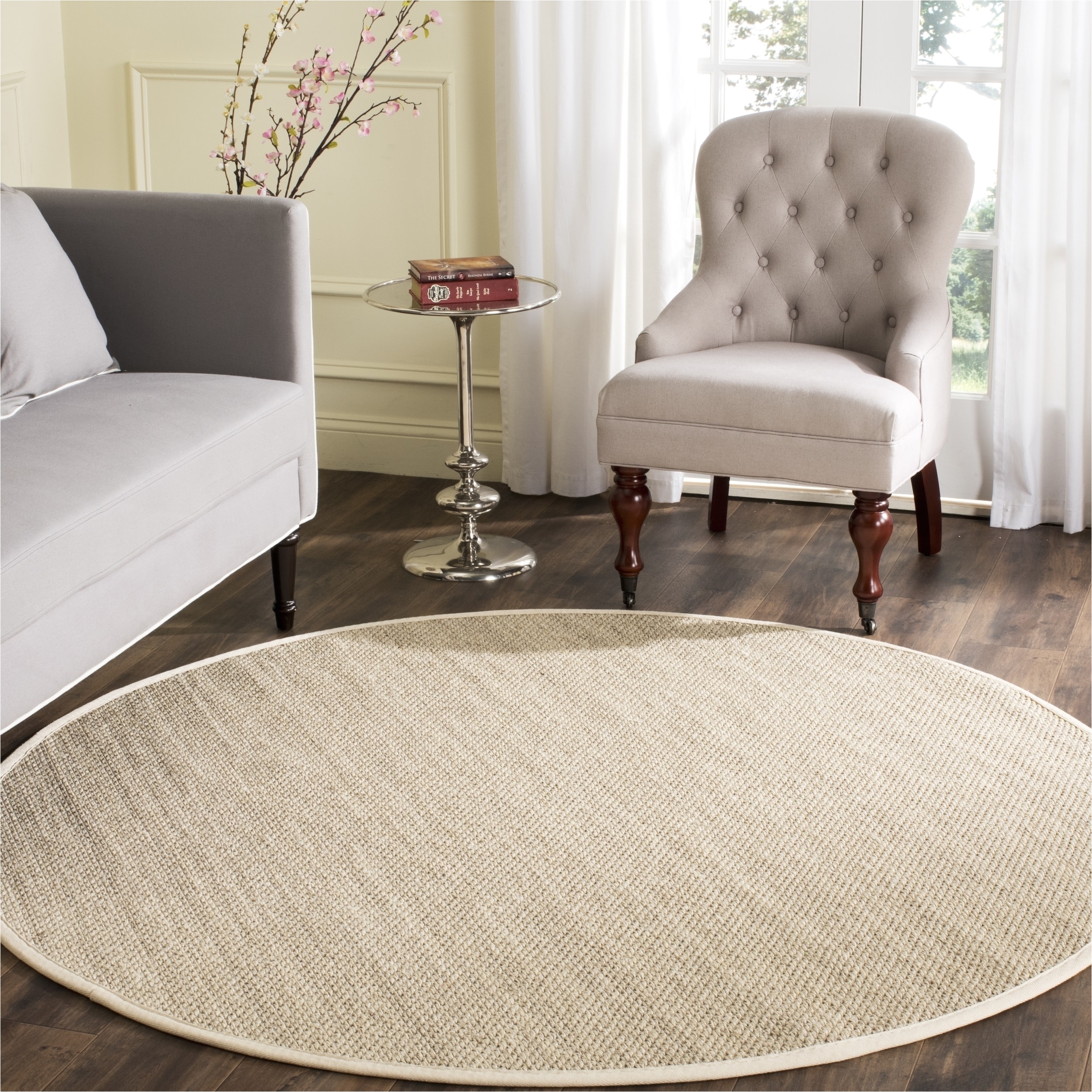 shop safavieh casual natural fiber marble beige sisal area rug 8 round on sale free shipping today overstock com 13312069