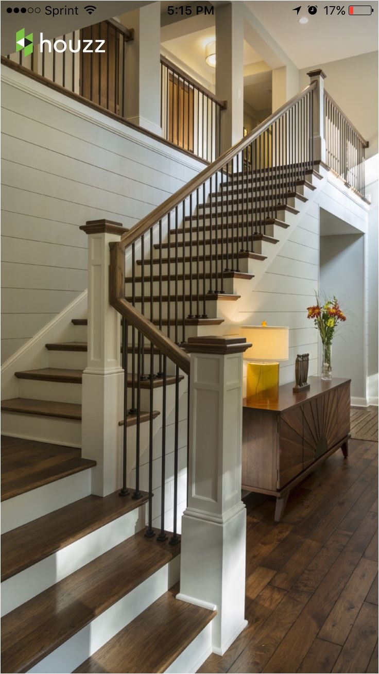 wooden railing and metal spindle very clean look