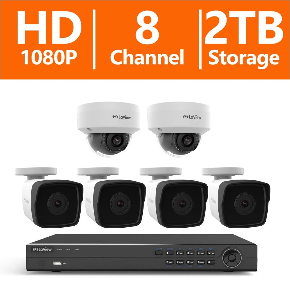 Small Interior Security Cameras Laview 8 Channel Full Hd Ip Indoor Outdoor Surveillance 2tb Nvr System 4 1080p Bullet and 2 Dome Cameras with Free Remote