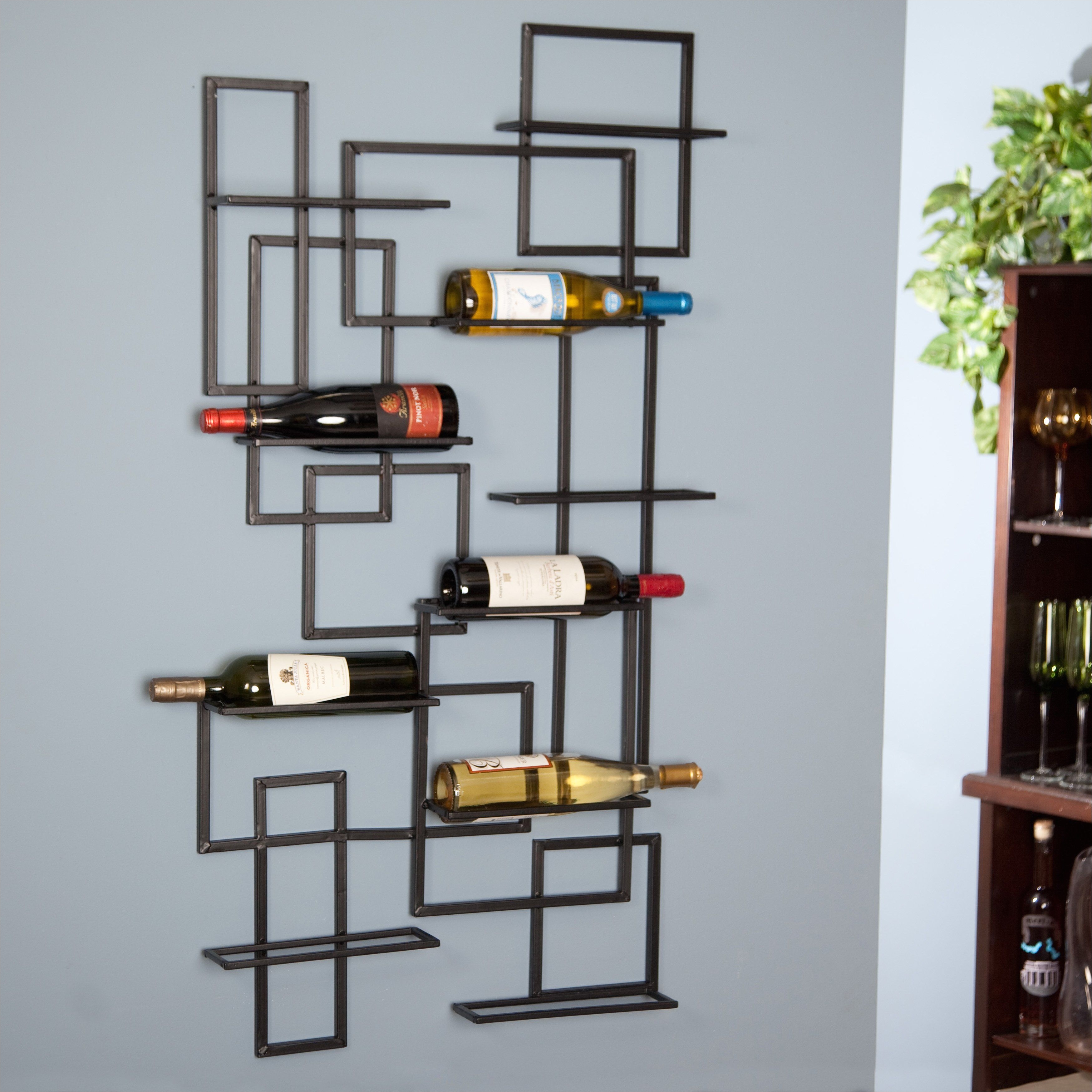 perfect for my big empty wall in the kitchen have to have it mid century 10 bottle wall wine rack 69 99