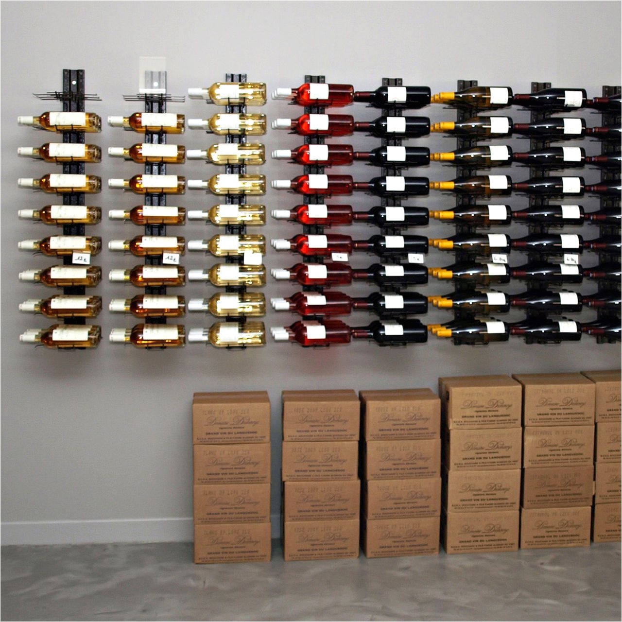 wall wine rack visioracka made of metal for horizontal storage