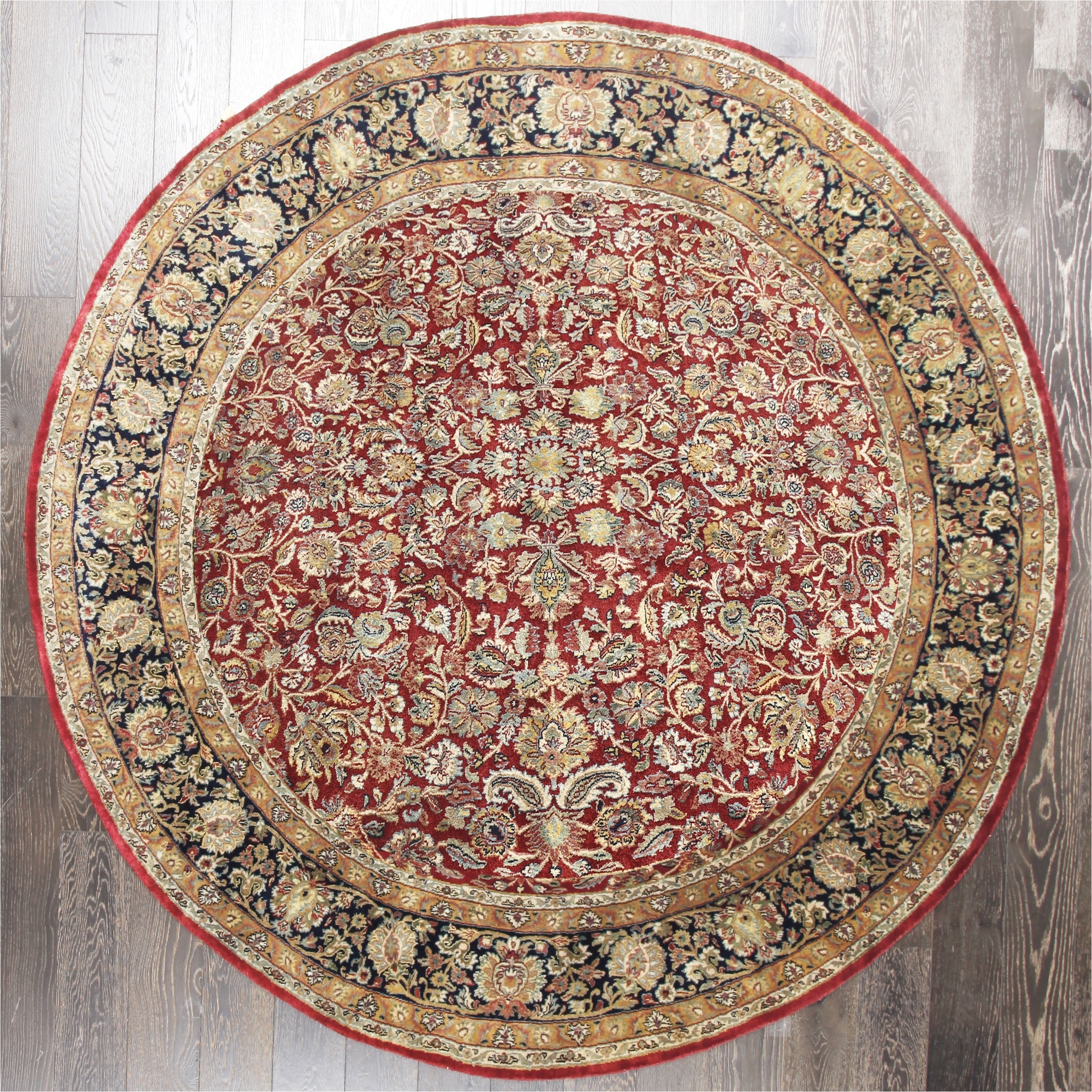 rugsville handmade floral persian garden rust black wool round rug rugs small grey long kitchen and