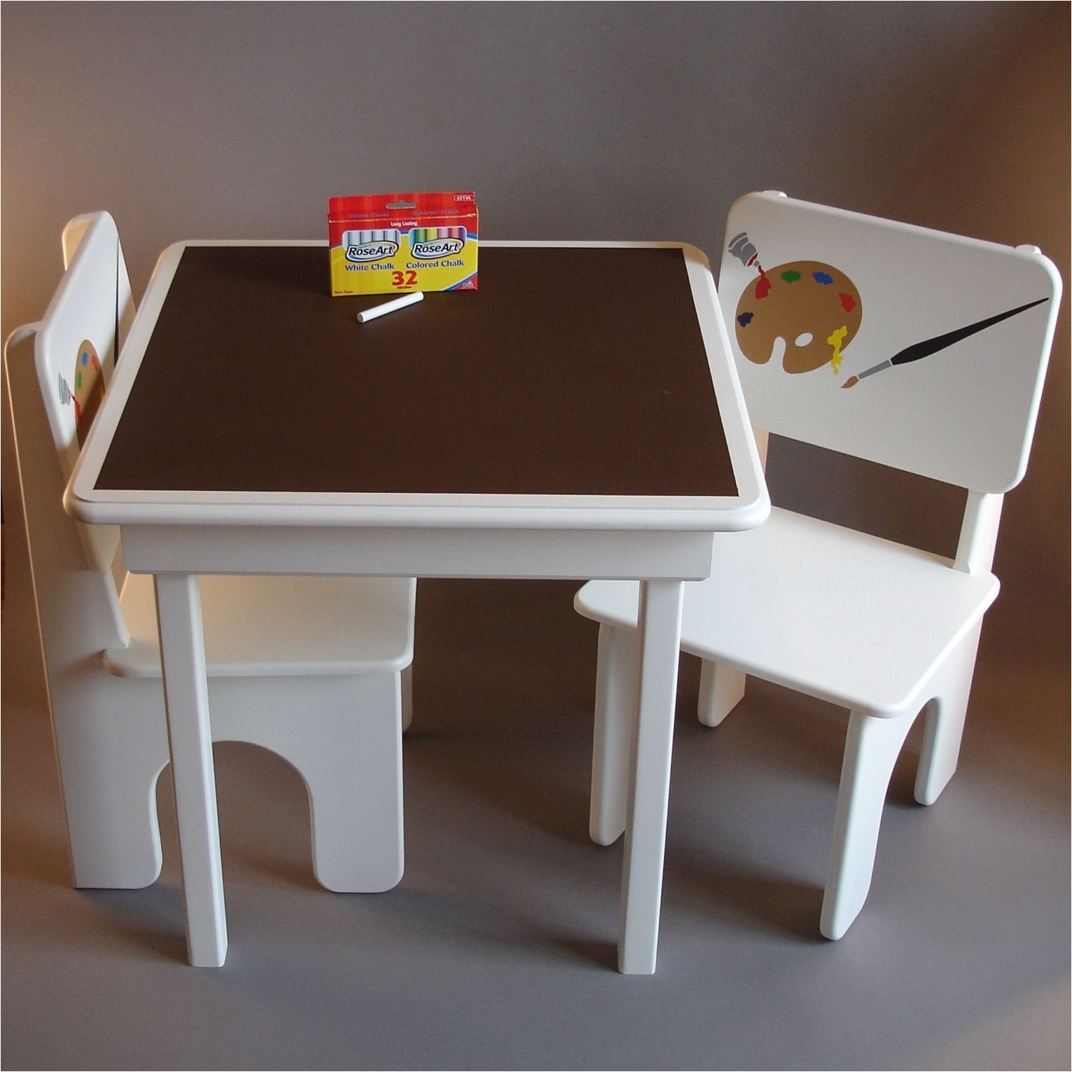 Small Table and Chairs for toddlers Chalkboard Table and Chair Set for Kids Painted Furniture