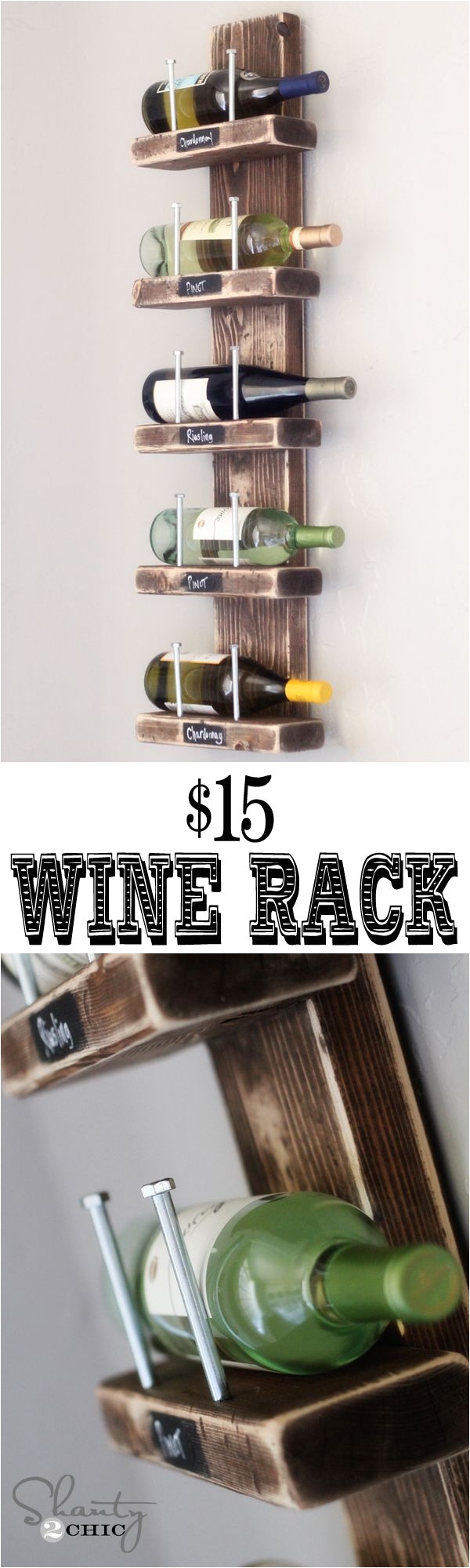 super cute wine rack diy this is an easy diy project with great impact and also veryinexpensive i probably would paint mine if the wall is painted