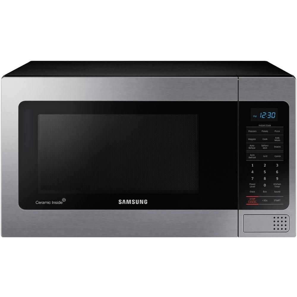 countertop microwave in stainless steel with ceramic enamel interior mg11h2020ct the home depot