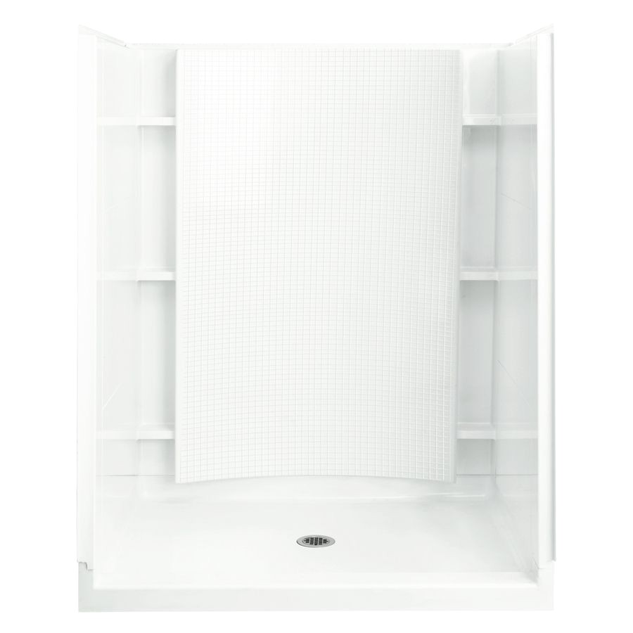 sterling accord white vikrell wall and floor 4 piece alcove shower kit common 36 in x 60 in actual 77 in x 36 in x 60 in