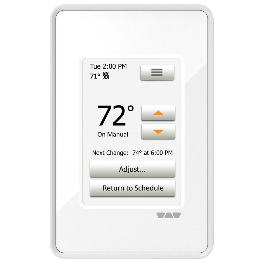 schluter systems 3 5 in x 6 in white dual voltage digital programmable thermostat