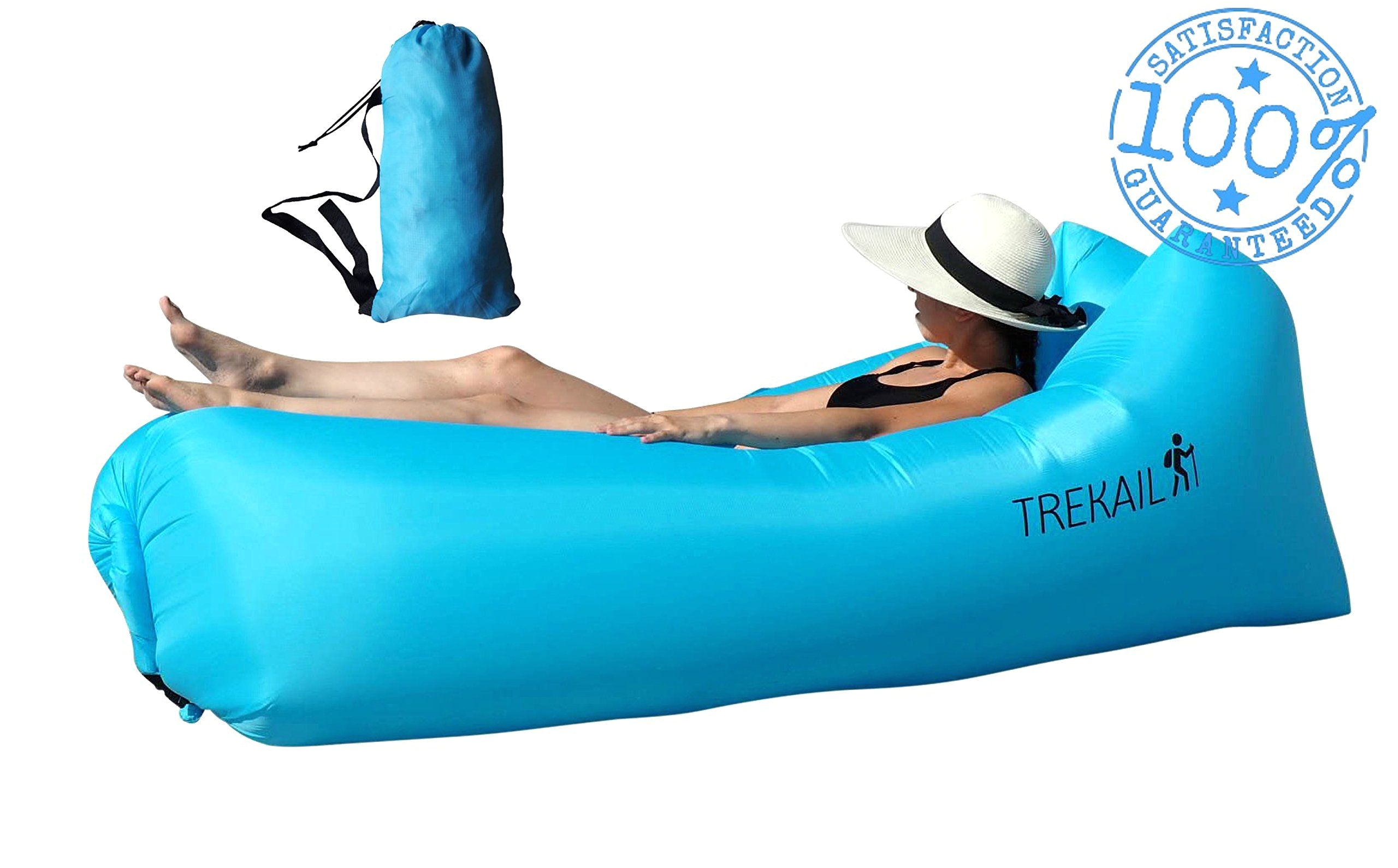 Swimming Pool Blow Up Chairs Air Lounger with Carry Sack Side Pockets and Drink Holder Made