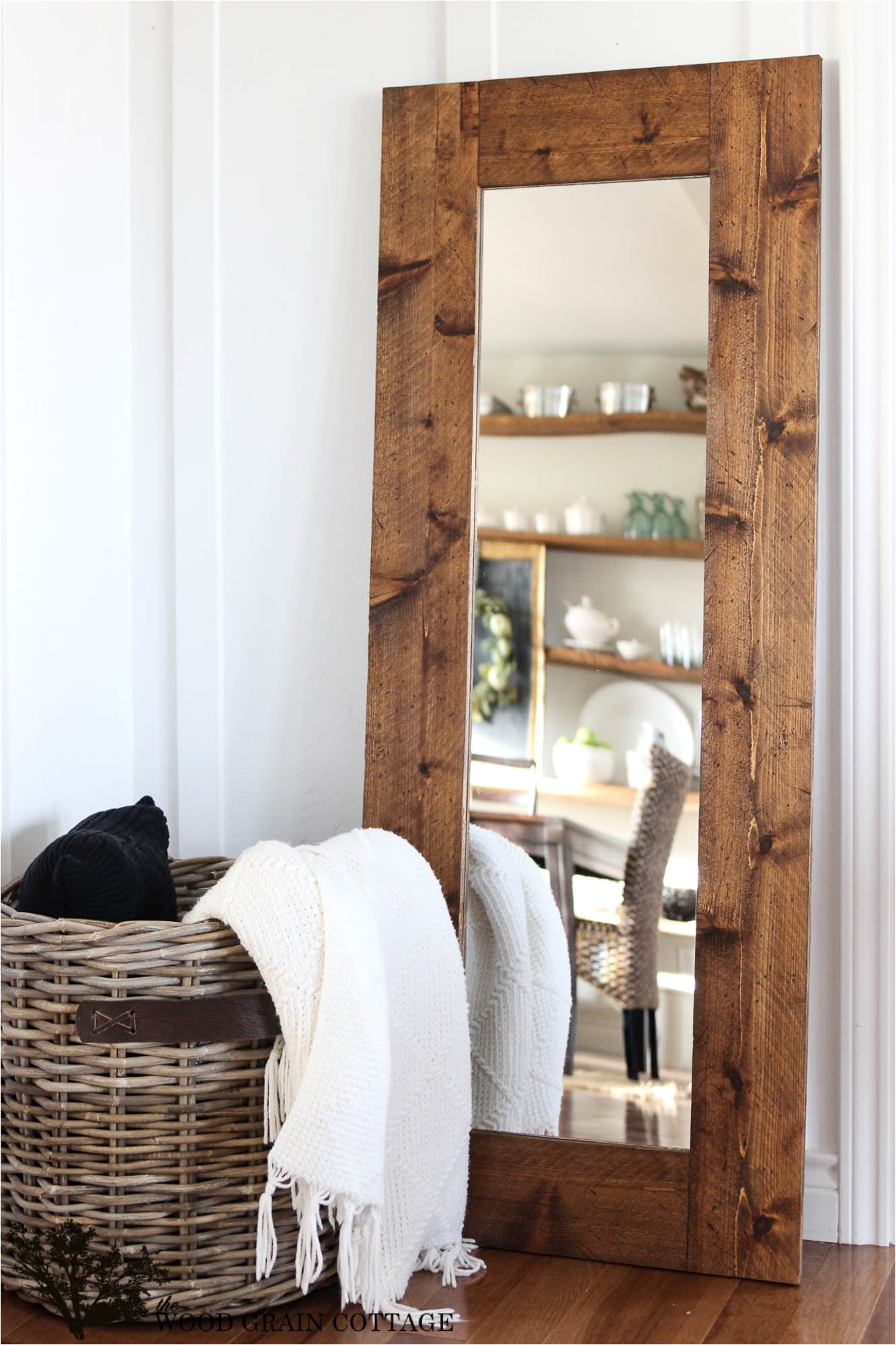diy framed mirror perfect touch of farmhouse by the wood grain cottage