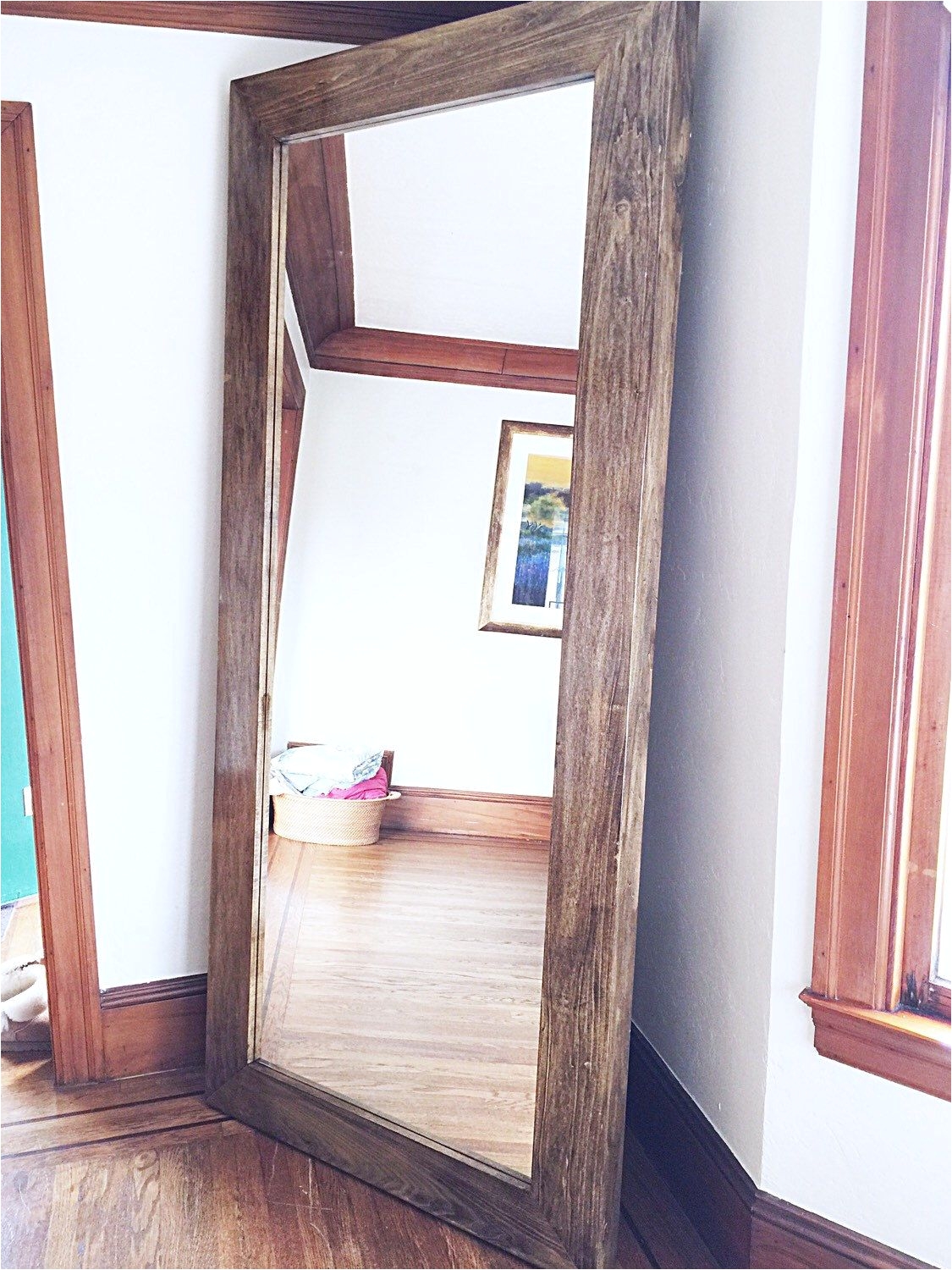 Tall Floor Standing Picture Frames X Large Wooden Frame Floor Mirror by Silverstems On Etsy Https Www