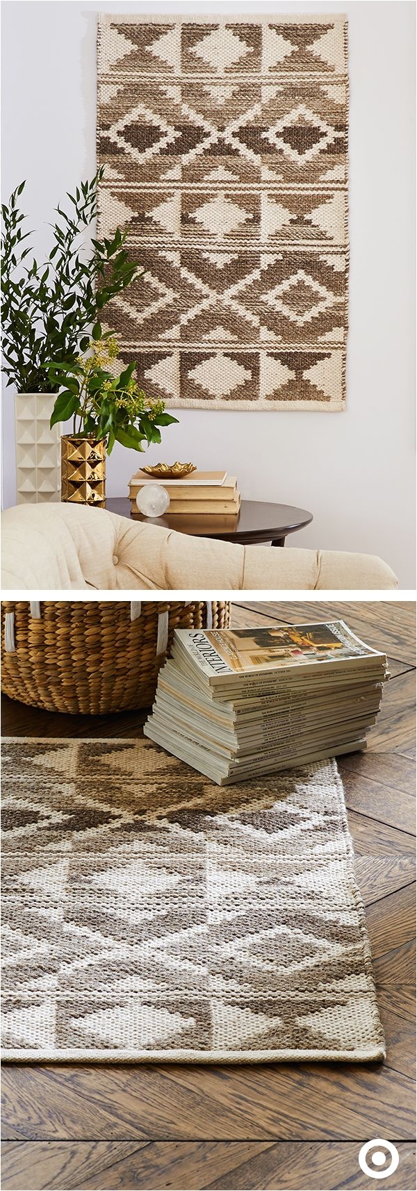 this rug from nate berkus spring collection brings instant style cred no matter where you put it its neutral colors and graphic pattern make it an easy