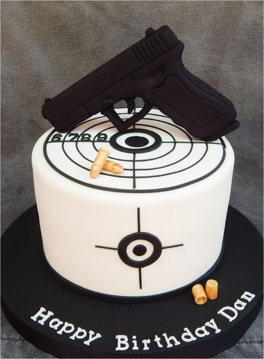 gun and target on cake central