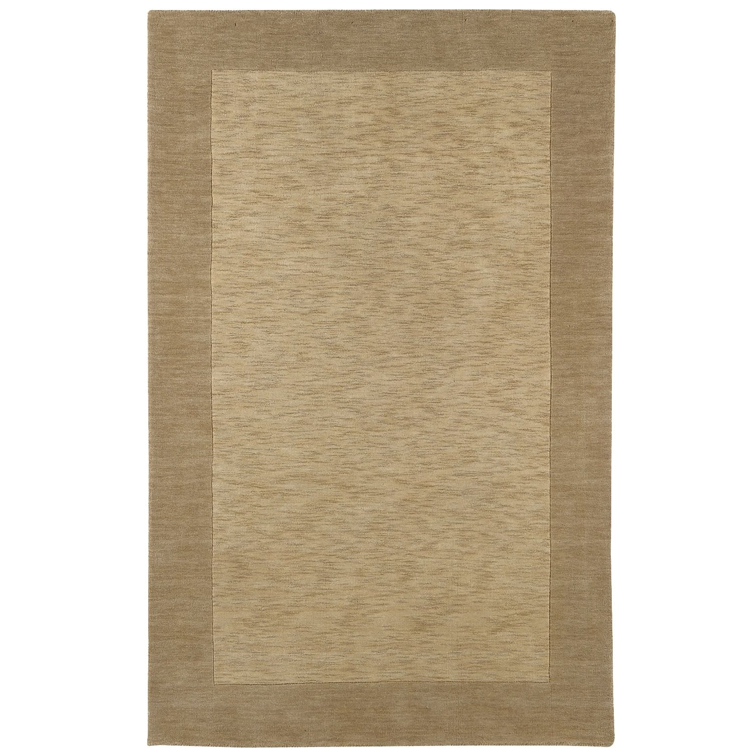 heather border khaki 4x6 rug tan