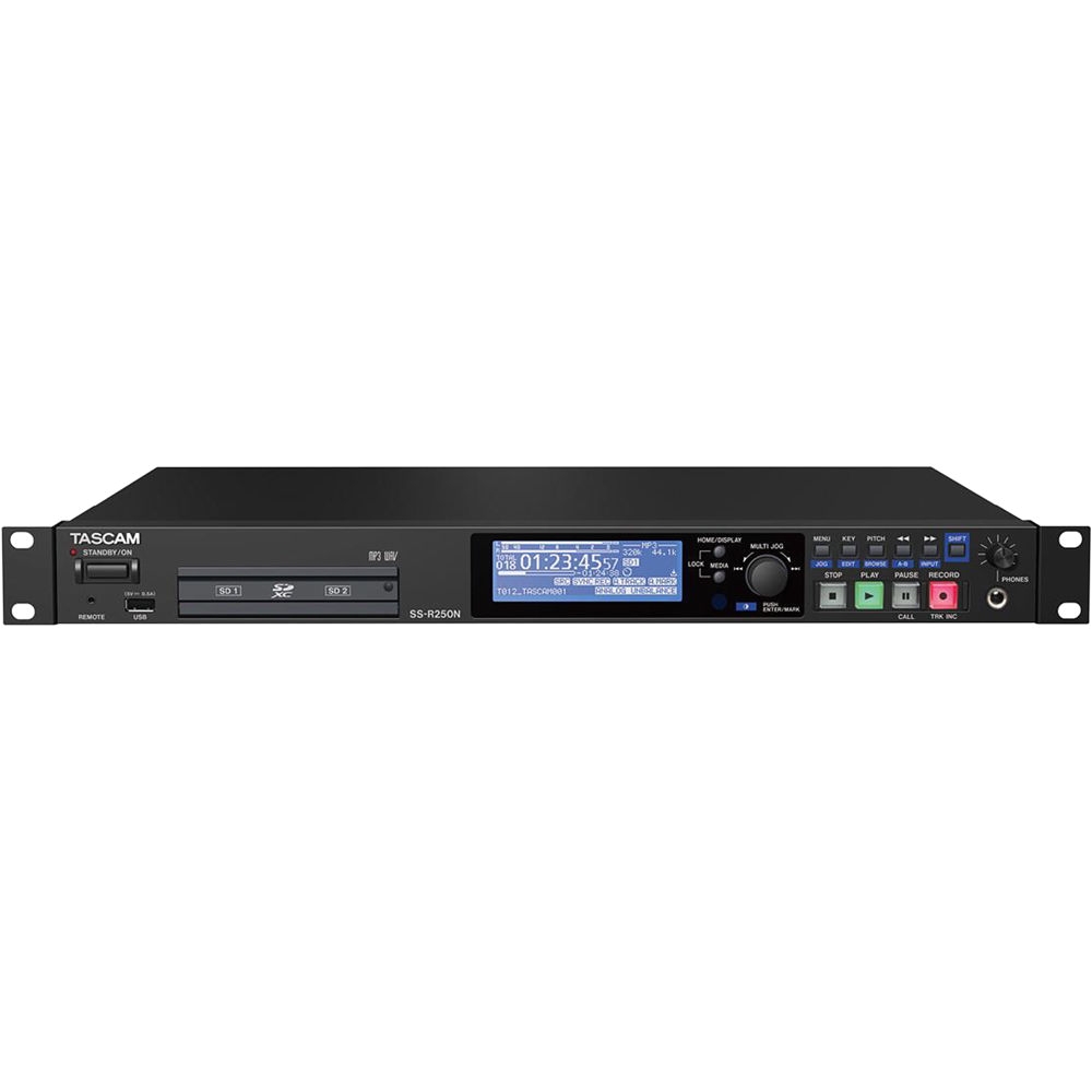Tascam Rack Mount Digital Recorder Tascam Ss R250n Memory Recorder with Networking and Ss R250n B H
