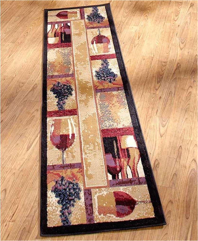 decorative wine grape themed nonskid area accent or runner