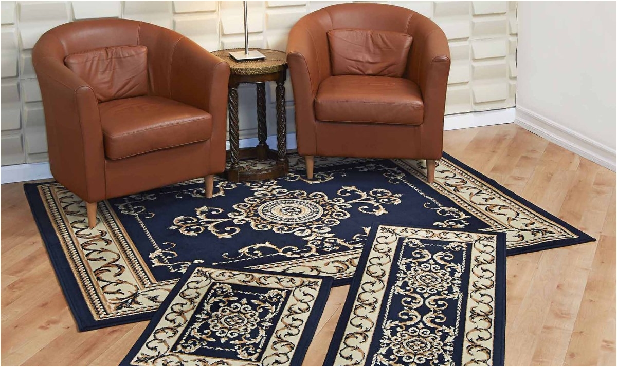 capri 3 piece rug set royal crown navy 3 piece capri area rug