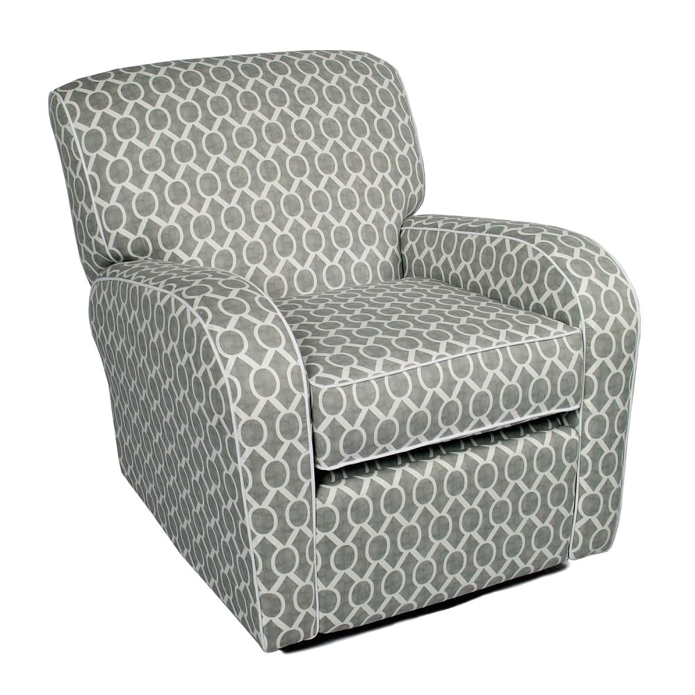 silhouette swivel glider recliner with white piping domino silver little castle furniture babies r us